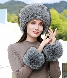 Недорогие -Жен. Теплая зимняя шапка Повседневные Праздники Сплошной цвет Полиэстер На каждый день Сохраняет тепло 1 PC