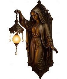 abordables -Applique murale Vierge Marie, lumière ambiante chaleureuse, applique murale vintage en résine de 20 cm, idéale pour la décoration intérieure de Noël, de la chambre, de la salle de bain, du couloir ou