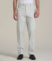 Недорогие -Муж. Штаны Костюм Чино Карман Пуговицы Полотняное плетение Комфорт Официальные Для вечеринок Офис Мода Классический Темно синий Светло-серый Слабоэластичная