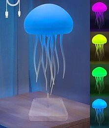 levne -lampa s medúzami, lampa s medúzami a tančícíma nohama, noční světlo s medúzami s hlasovým ovládáním, noční lampa s medúzami do ložnic, obývacího pokoje a na vánoční dárky (s podstavcem)