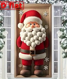 abordables -Rideau de porte de Noël, motif Père Noël, décoration de fête de Noël, décoration murale festive pour la maison, le salon, la chambre à coucher