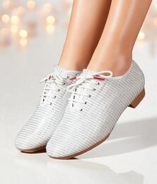 halpa -naisten valkoiset nauhalliset ammattilaisten tanssikengät, kevyet ja hengittävät jazz-harjoituskengät, mukavat tanssikengät &latinalaisamerikkalaiset treenikengät naisille