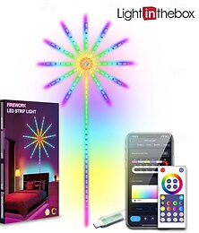 halpa -Älykäs Ilotulitus LED Valot USB Virtalähteellä Huoneen Koristelu Värimuuttuvat Ilotulitus LED Valot Makuuhuoneeseen Lausui Erovaikutus RGB LED Nauhavalot Kauko-ohjaus Sovelluksella Halloweenille