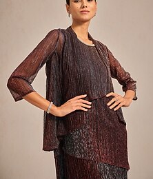 abordables -Mujer se encoge de hombros Plisado Volante Brillante Elegante Fiesta Básico Cuello vuelto holgado Tops regulares Fiesta de Noche Invitado a la boda Vino Verano Primavera Otoño
