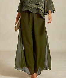 baratos -Mulheres Atrevido Elegante Comprimento total Cintura Média Com Stretch Casual Festa Casamento Oliva Verão Primavera Outono Inverno