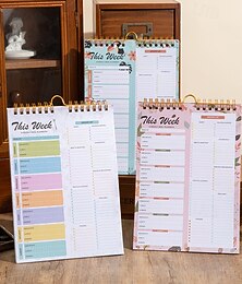 preiswerte -Essensplaner-Notizbuch 8,5 x 5,8 Zoll, 52 Blätter magnetisch, Doppelhelix-Essen &Einkaufsliste, wandmontierbarer Menüplaner für den täglichen &Wochenplan