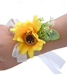 abordables -Fleurs de poignet de mariage Petit bouquet de fleurs au poignet Mariage / Événement / Fête / Fête de mariage Tissus A Fleurs