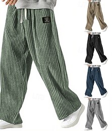 economico -Per uomo Pantaloni da tuta Pantaloni Pantaloni in velluto a coste Pantaloni Larghi Pantaloni della tuta a gamba dritta Coulisse Elastico in vita Tinta unica Comodità Lunghezza intera All'aperto