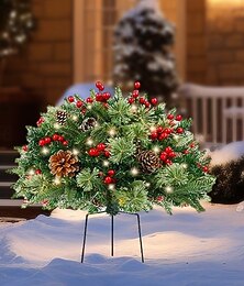 olcso -karácsonyfa díszek kültéri 60 cm-es lámpákkal, előre megvilágított virágcserép, távirányítós karácsonyfa urnatöltővel verandára, udvarra, kertbe, ünnepi dekoráció