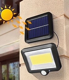 halpa -1 kpl 3,5 w ulkoseinävalaisimet aurinkokennovalot cob-valot valkoiset paristokäyttöiset ulkovalaistus piha 100 led-helmeä