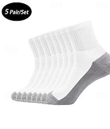 halpa -Miesten 5 Parit Monipakkaus Sukat Juoksusukat Vapaa-ajan sukat Musta Valkoinen Väri Väripalikka Loma Urheilu ja ulkoilu Päivittäin Perus Keskipaksu Kevät Syksy Muoti Vapaa-aika