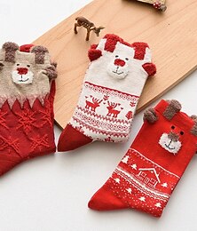 halpa -Naisten Reunaton sukka Paksut talven lämpimät sukat Joulu ulko- Pyhäpäivä Eläin Polyesteri Perus Klassinen Vapaa-aika Elastinen Lämmin 1 pari