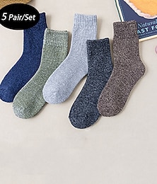 halpa -Miesten 5 Parit Monipakkaus Sukat Juoksusukat Vapaa-ajan sukat Musta Laivaston sininen Väri Tavallinen Loma Urheilu ja ulkoilu Päivittäin Perus Lämmin Syksy Talvi Muoti Vapaa-aika