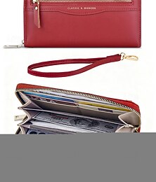 voordelige -Dames kerstportemonnee met grote capaciteit, meerdere kleuren, imitatieleer met ritsdetail, elegant en praktisch, perfect als vakantiecadeau en dagelijks gebruik