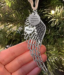 economico -Ornamento commemorativo natalizio, ali d'angelo, campana, decorazione da appendere, ornamento in lega per ricordare la perdita di una persona cara, regalo ricordo per l'albero di Natale