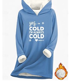 economico -felpa con cappuccio da donna, grafica, con lettere, calda, casual, pelosa, manica lunga, con cappuccio, lunga, casual da strada, rosa chiaro, nero, rosa scuro, blu, primavera, autunno, inverno