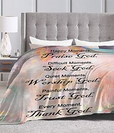 billiga -Fleecefiltar Filt för soffan Spirituell 3D Kristen inspirerande Soffa Säng Dekorativ filt Varm filt Heminredning