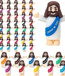 abordables -50/100 pièces petites figurines de Jésus, mini figurines de Jésus en vrac, cadeaux de Noël, petites figurines de Jésus multicolores, figurines miniatures à cacher