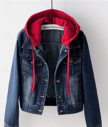 levne -Dámské Neformální bunda Kot Ceketler Pohodlné Prodyšné Kapsy Knoflíky Na běžné nošení Bez vzoru Dovolená ulice Ležérní Denní nošení Jednořadé Krátké Kapuce Běžný Dlouhý rukáv Svrchní oděvy Světle