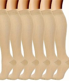 billige -Dame Knehøye Sokker Strømper utendørs Daglig Ferie Helfarge polyester Grunnleggende Klassisk Fritid Elastisk Varm 6 Par