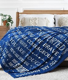 baratos -Cobertor Cobertores de lã Manta para sofá Citação inspiradora Engraçado Motivacional Positivo Sofá De Cama Manta Decorativa Cobertor Quente Decoração de casa