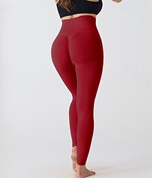 ieftine -Pentru femei Jambiere de yoga Lift Fesier Controlul abdomenului Talie Înaltă Sală de fitness A face exerciţii fizice Alergat Pantaloni Culoare solidă Negru Roz Albastru Sport Îmbrăcăminte de Sport