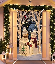 olcso -Karácsony Plakátok Ajtófedél Kültéri bannerek Hóember aranyos stílus 3D Buli Kollégium Tizenéves szoba Guys Man Cave Frat hálószoba Felvételi hátterek Bejárati ajtó Lakberendezés