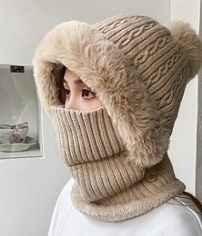 olcso -Női Kalap Téli kalapok Szélbiztos Meleg Utca Napi Hétvége Kötött Tiszta szín