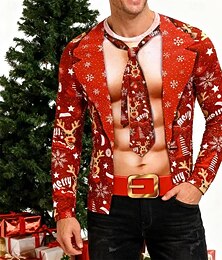 preiswerte -Weihnachten T-Shirt Weihnachtsmann Grafik Neuartige Komisch für Herren Erwachsene 3D-Druck  für Weihnachten Karneval Neujahr Party