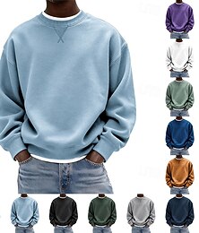 economico -Per uomo Maglia Felpa in pile Felpa con cappuccio Maglione Blu Nero Bianco Giallo Blu marino Girocollo Semplice Sport & Outdoor Casuale Quotidiano Cotone Poliestere Streetwear Cool Abbigliamento