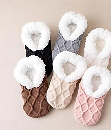 baratos -Meias grossas femininas, meias de chão antiderrapantes e quentes, meias grossas e quentes para casa, sapatos e meias femininas