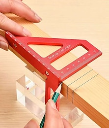 זול -3D Multi-Angle Measuring Ruler שליט פריסת כיכר מהירות סגסוגת אלומיניום נייד כלי בניין לעיבוד עץ 11 cm 45/90 °