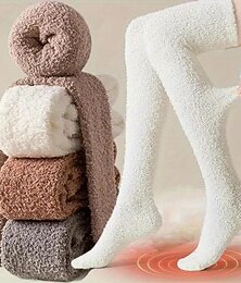 halpa -2/4 paria korallifleeceä sisältäviä naisten talvisukkia – paksummat, nukkaamattomat, lämpimät lattiasukat, polvikorkuiset säärystimet, pehmeät ja mukavat lumiselle säälle