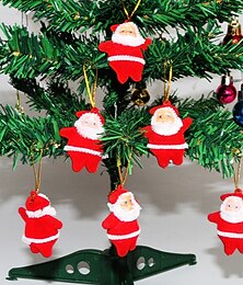 preiswerte -12 Mini-Weihnachtsmann-Ornamente im Großpack – Packung mit kleinen Plüsch-Weihnachtsmannfiguren, ideal für Weihnachtsbaumschmuck, DIY-Weihnachtsbastelarbeiten und Gastgeschenke &Kleinigkeiten für den