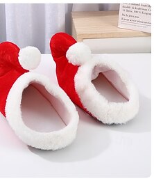 baratos -Pantufas de Natal para adultos, sapatos vermelhos fofos de Papai Noel e elfo, sapatos divertidos para decoração de casa nas festas de fim de ano.