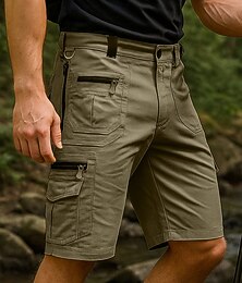 abordables -Homme Shorts Cargo Shorts de randonnée short de sport Été Extérieur Coupe régulière Léger Respirant Pantalons Capri Avec Poches Noir Vert Véronèse Coton Tennis Le golf Course S M L XL XXL