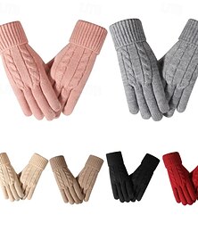 olcso -Női 1 pár Ujjbegyek / Téli kesztyűk / Kötött kesztyű Utcai sikk / Szabadtéri Mânuși - Sima Teljes ujj / Nyomtatott