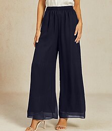 baratos -Mulheres Atrevido Elegante Comprimento total Cintura Média Com Stretch Azul Preto Claro Verão Primavera Outono