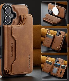 preiswerte -Handy Hülle Handyhüllen Für iPhone 17 16 15 14 Pro Max Plus 13 Pro Max Rückseite Stoßfest Retro TPU PC PU-Leder