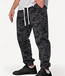 abordables -Homme Joggings Pantalon Jogger Pantalons Cordon de serrage Avec Poches Taille Élastique Camouflage Confort Sport en Plein Air Quotidien Mode Occasionnel Gris Claire Gris foncé Micro-Élastique