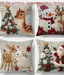 billiga -Julörngott, dekorativa kuddfodral i linne med renar och kaniner, festliga örngott för soffa, bäddsoffa, vardagsrum, semesterinredning