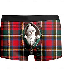 halpa -Joulu Retroshortsit Alusvaatteet joululahja Lumiukko Kuvitettu Erikois Hauska varten Miesten Aikuisten 3D-tulostus varten Joulu Karnevaali Uusi vuosi Juhla