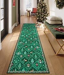 economico -tappeto natalizio per corridoio, camera da letto, soggiorno, decorazione, tappeto in velluto di cristallo, morbido, antiscivolo, facile da pulire, arredamento per la casa delle feste