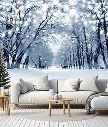 ieftine -Crăciun tapiserie Bannere Pătură Țara Minunilor de Iarnă 森林 Modern Confortabil Petrecere Sufragerie Cămin Fundaluri de fotografiere Curte Cadou Decorațiuni interioare
