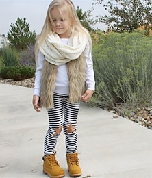 economico -Bambini Ragazze Gilet in finta pelle scamosciata Gilet Tinta unica Neutro Tenere al caldo Scuola Cappotto Capispalla Dai 4 anni in su Autunno Cammello