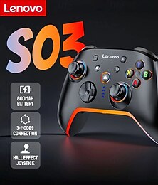 abordables -Manette de jeu sans fil Lenovo S03 avec double mode turbo de suivi de mouvement et fonctions d'enregistrement de macro - conception sans fil avec style PC PS3/PS4/PS5, poignée ergonomique et
