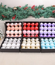 economico -Set da 16 palline di Natale decorative appese, dipinte a forma di palline per albero di Natale, decorazioni creative per feste e hotel.