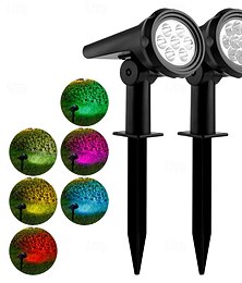 baratos -Holofote solar de jardim, holofote externo à prova d'água, 7/10 leds, natal, halloween, jardim, árvores e plantas, luzes de paisagem, parque, garagem, quintal, iluminação de caminho