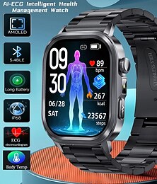 abordables -iMosi ET573 Montre intelligente 1.95 pouce Smartwatch Montre Connectée Bluetooth ECG+PPG Surveillance de la température Podomètre Compatible avec Android iOS Femmes Hommes Longue Veille Appels Mains