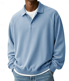 economico -Per uomo Camicia di Velluto a Coste Polo Casuale Sportivo Bavero Manica Lunga Moda Essenziale Blocco di colori Patchwork Bottoni Autunno Primavera & Autunno Vestibilità regolare Esercito verde Nero